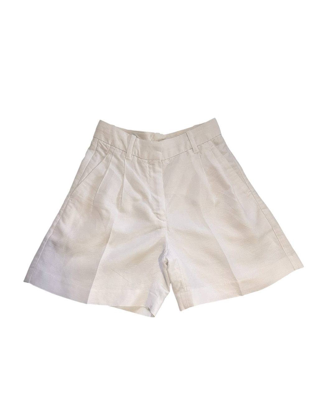 The Effortless Linen White High-Rise Shorts